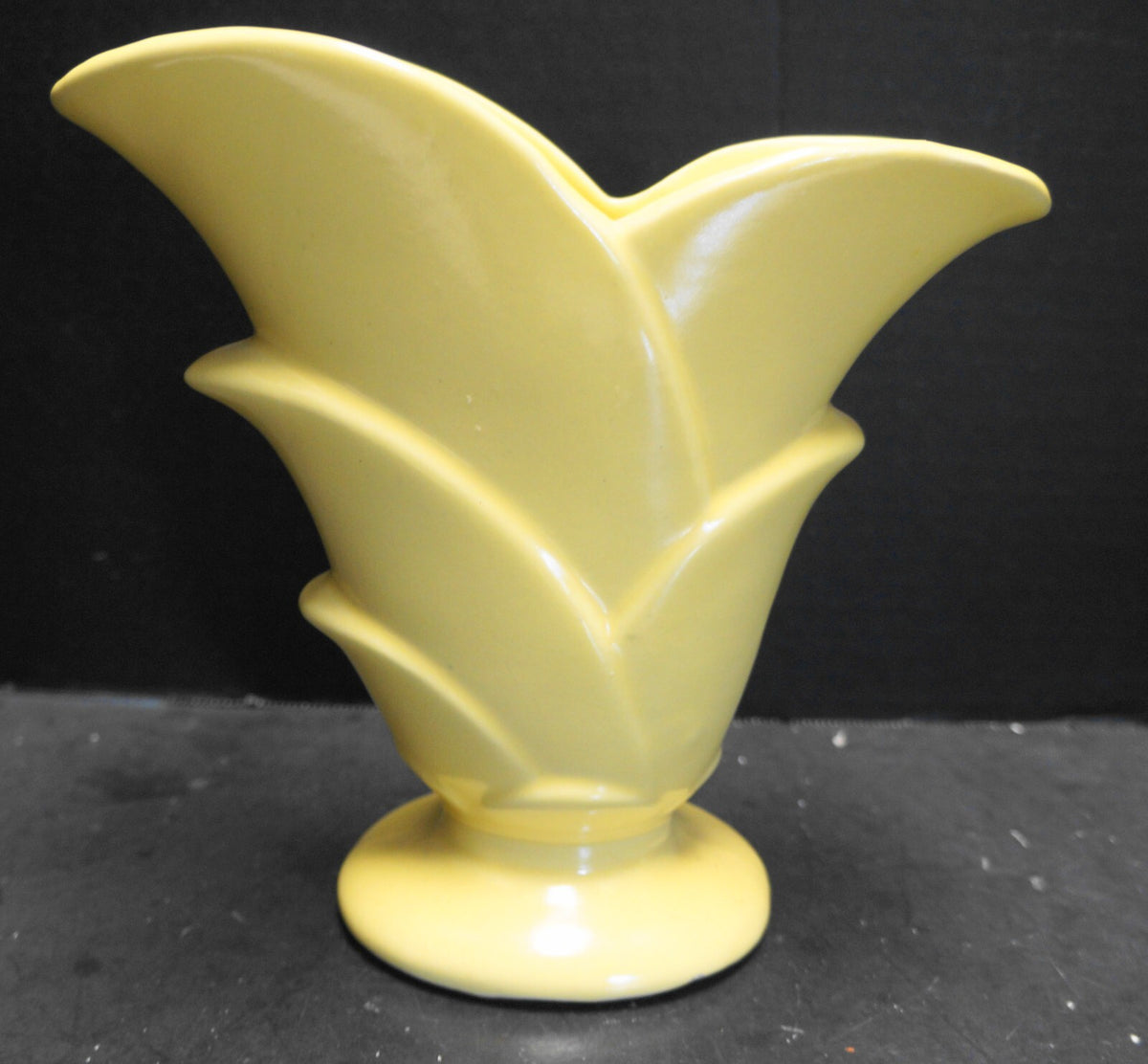 Monmouth Western Stoneware Tulip Petal Vase Pale Yellow Glaze