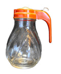 Pal Dispenser No Drip Syrup Clear Tulip Glass Red Cream Plastic Lid