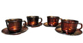 Arcoroc Classique Ruby Red Cups & Saucers 8 Pieces
