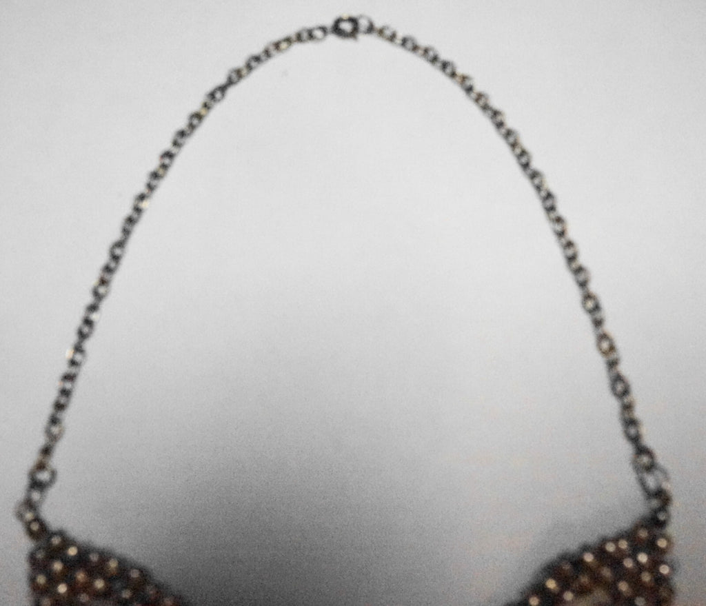 Tribal Silver Cowrie Shell Beaded Fringe Bib Necklace