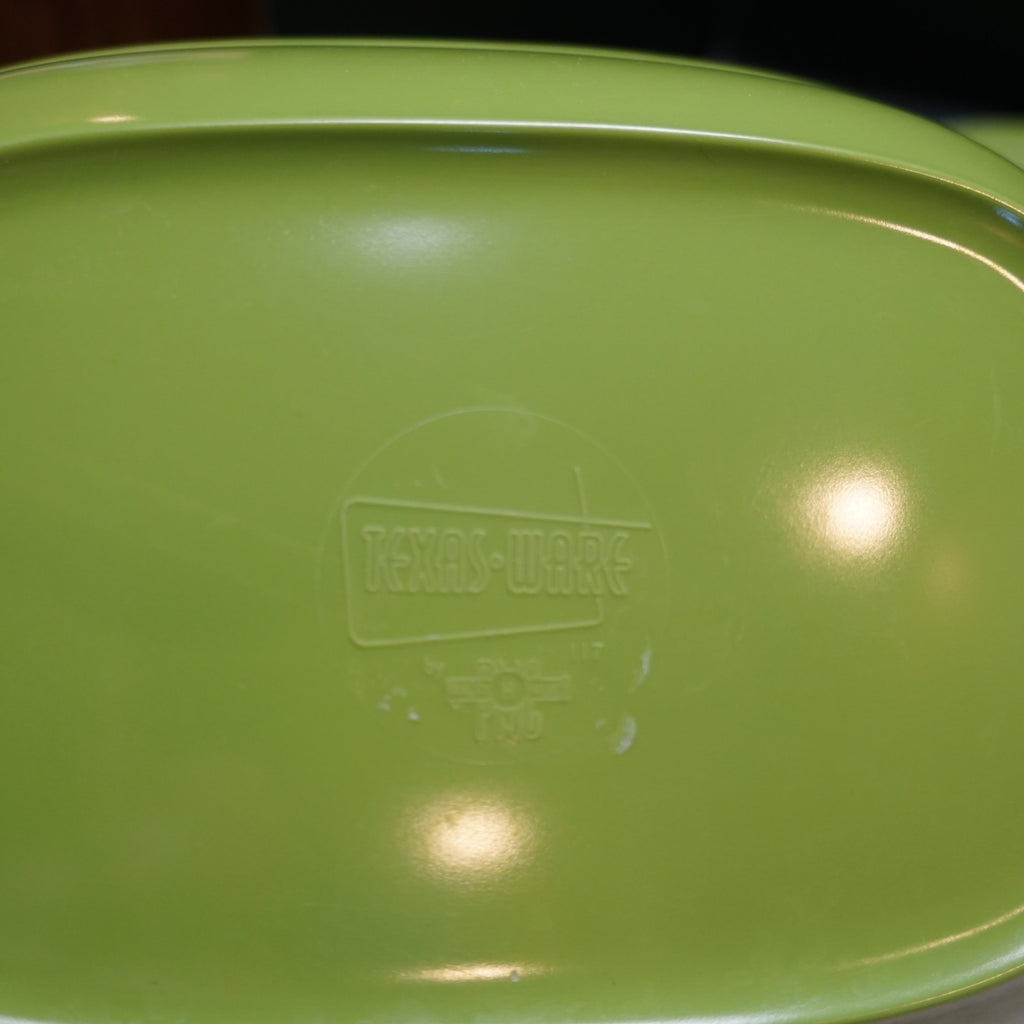 Texas Ware Thin Lime Green Rectangle Oval Bowl Platter