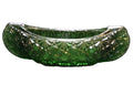 SOLD Emerald Green Daisy & Button Glass Canoe