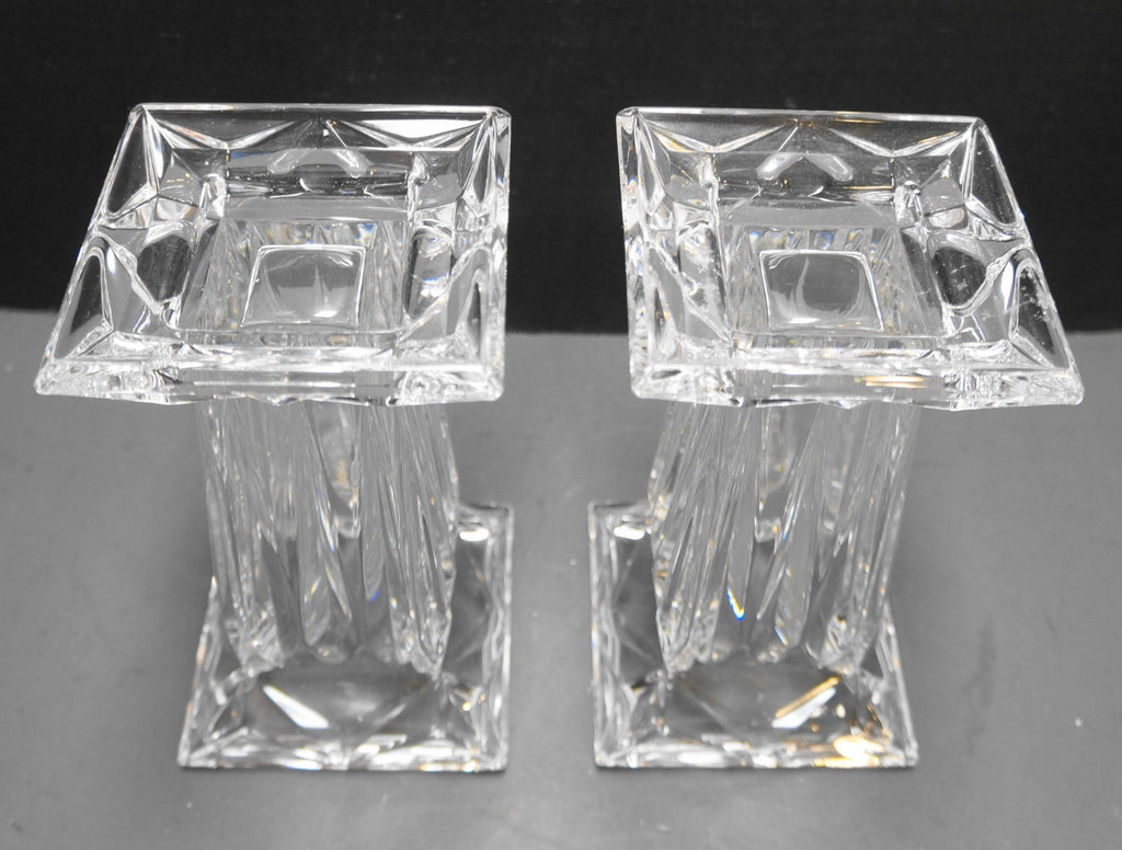 Partylite Quad Prism Square Pedestal Candle Holder Vase Reversible 7 IN