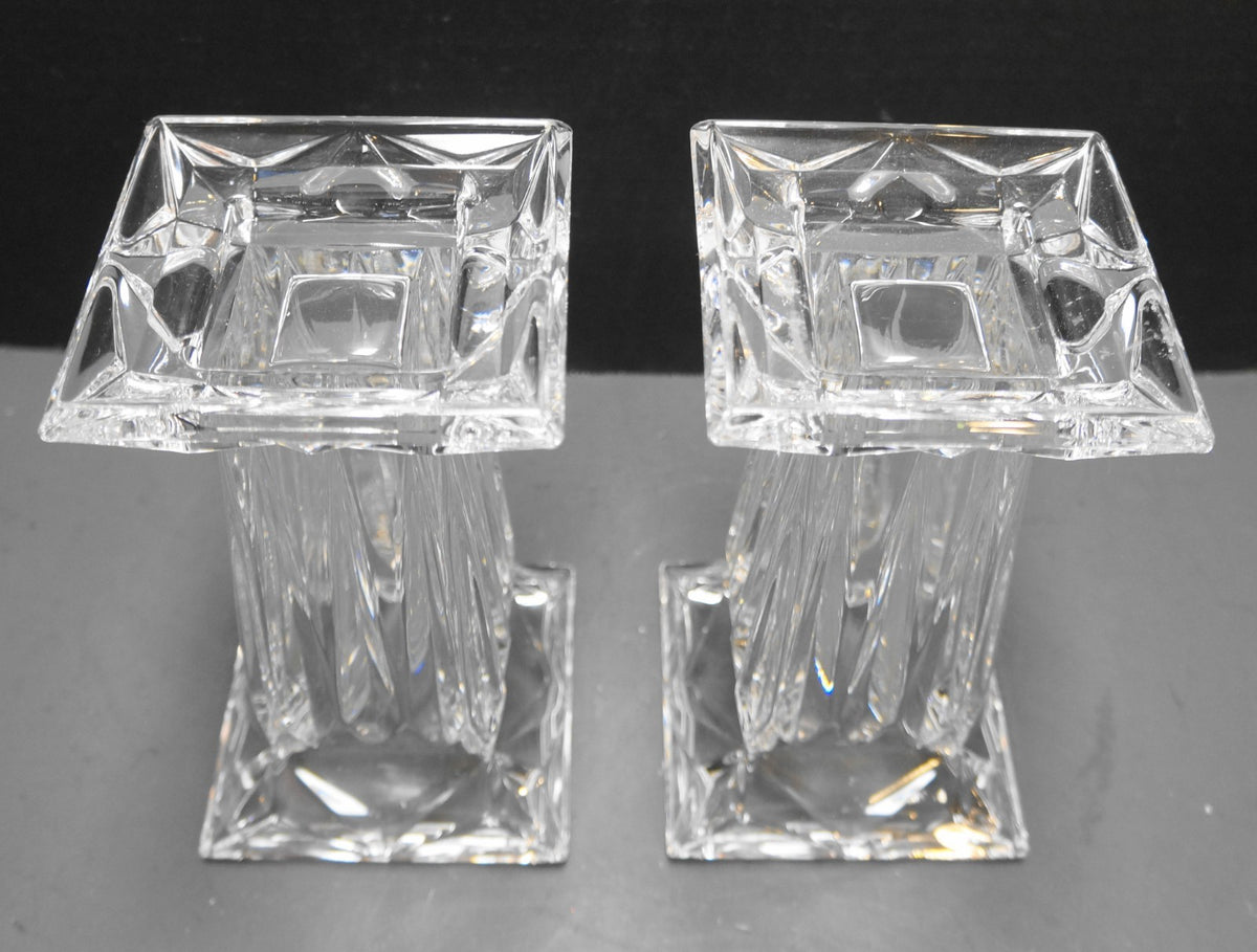 Partylite Quad Prism Square Pedestal Candle Holder Vase Reversible 7 IN