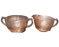 Anchor Hocking Manhattan Pink Depression Glass Cream Sugar Set