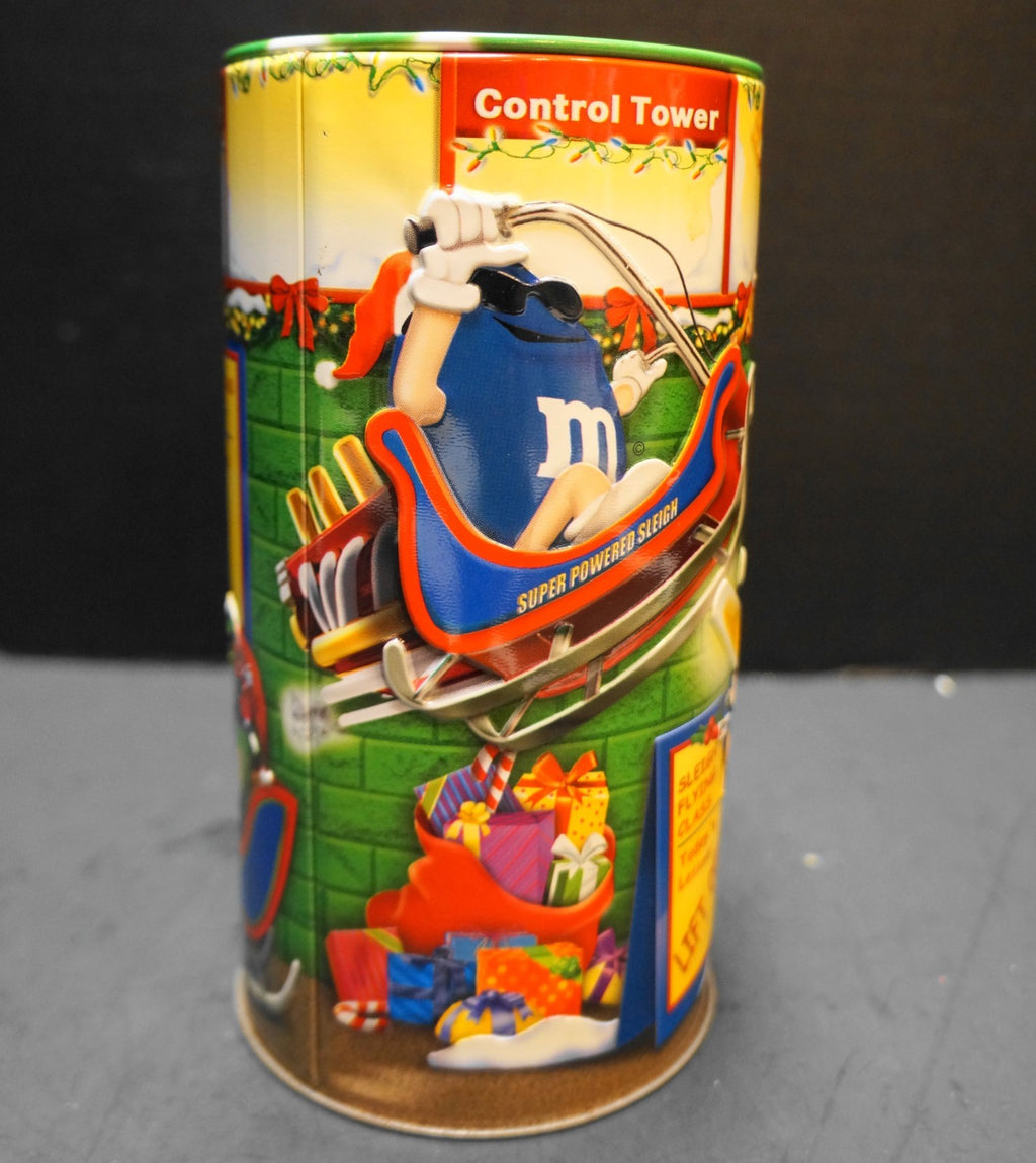 M&Ms Christmas Village 2004 Canister 19 Embossed Tin Control Tower