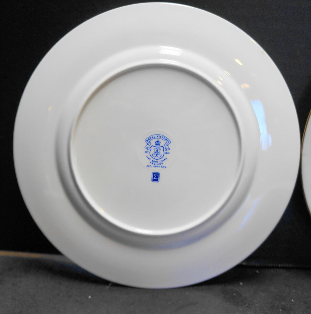 Royal Victoria England Fine Bone China Purple Floral Flowers Salad Plates