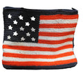American Flag Purse Tote Red White Blue Crocheted