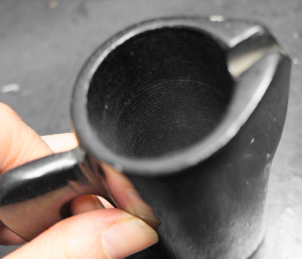 Carved Black Onyx Stone Mini Pitcher Shot Glasses Set 7 Pieces