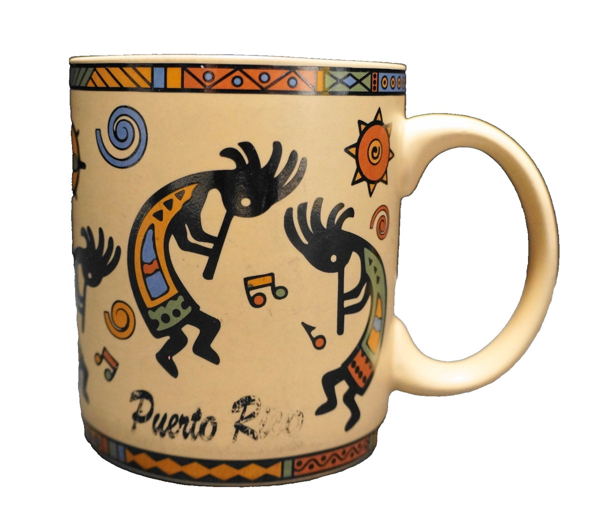 Puerto Rico Souvenir Mug Agiftcorp Taino Kokopelli Dancing Musicians