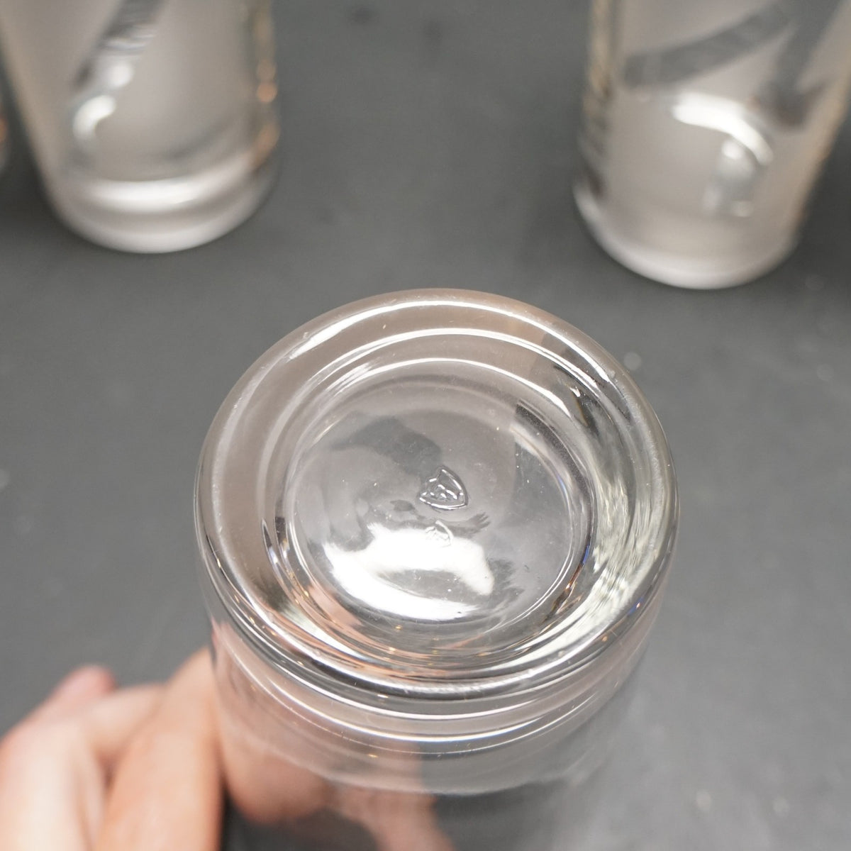 Federal Glass Drinks by Number Frosted Clear Tumblers Set of 8