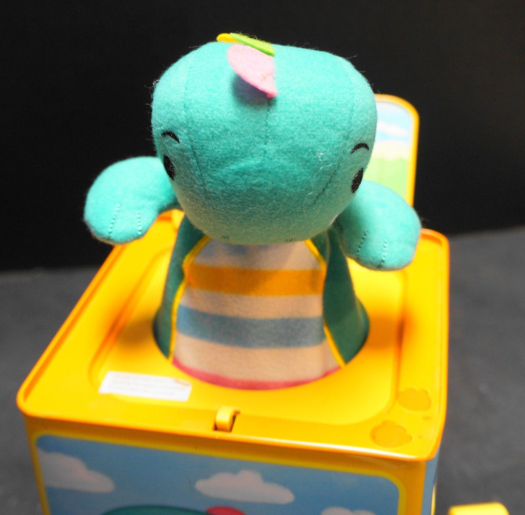 Schylling Baby Dino Jack in the Box GUC 2019 Lilthographed Metal