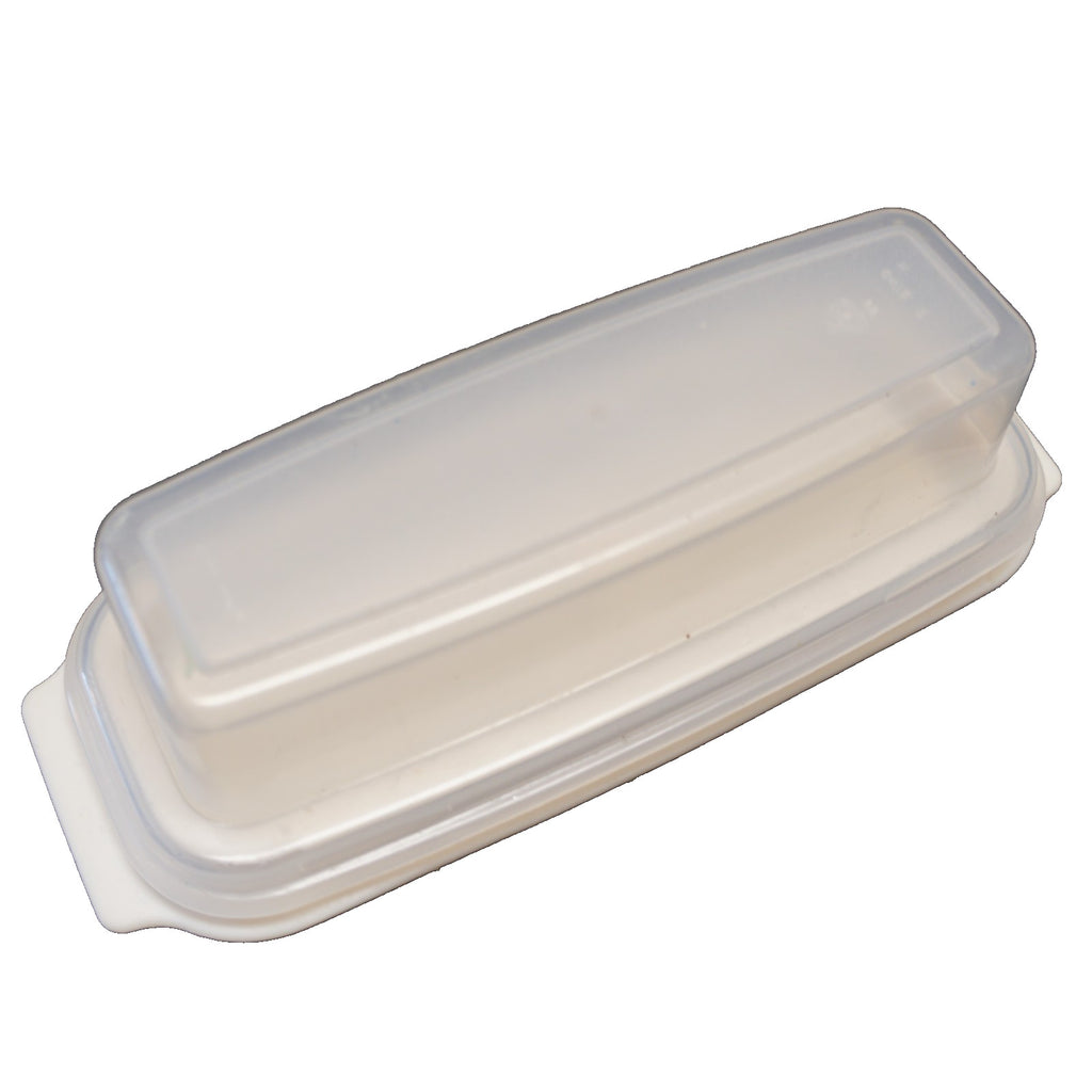 Rubbermaid Almond Base Clear Top 1 Stick Butter Dish
