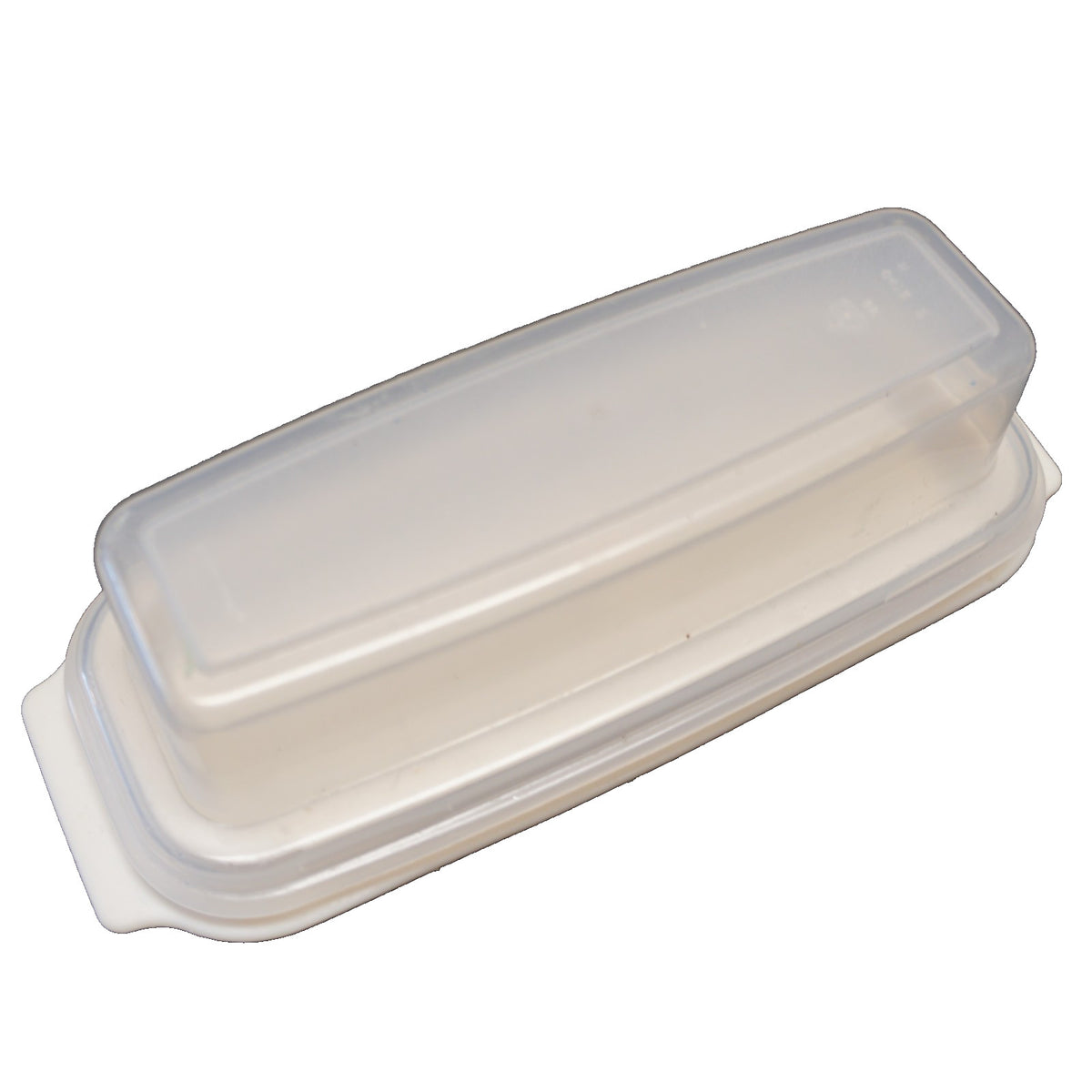 Rubbermaid Almond Base Clear Top 1 Stick Butter Dish