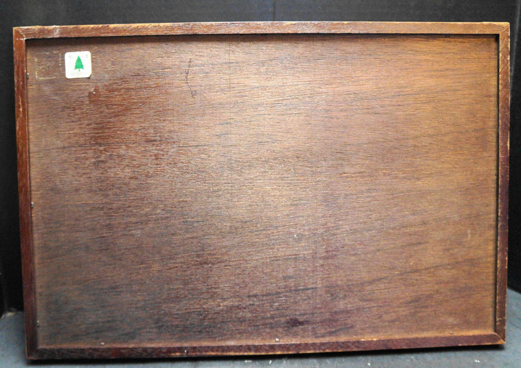 Nesting Wood Trays Dark Cherry Fancy Brass Corners Set of 3