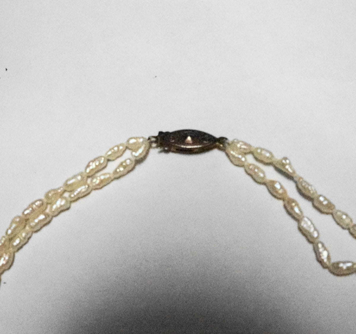 Freshwater Pearl Irregular Rice Grain Beads Double Strand Necklace