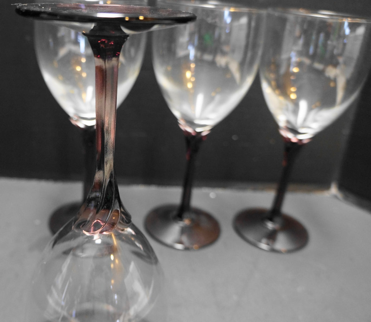 Libbey Domaine Purple Stems Water Goblets Set of 4