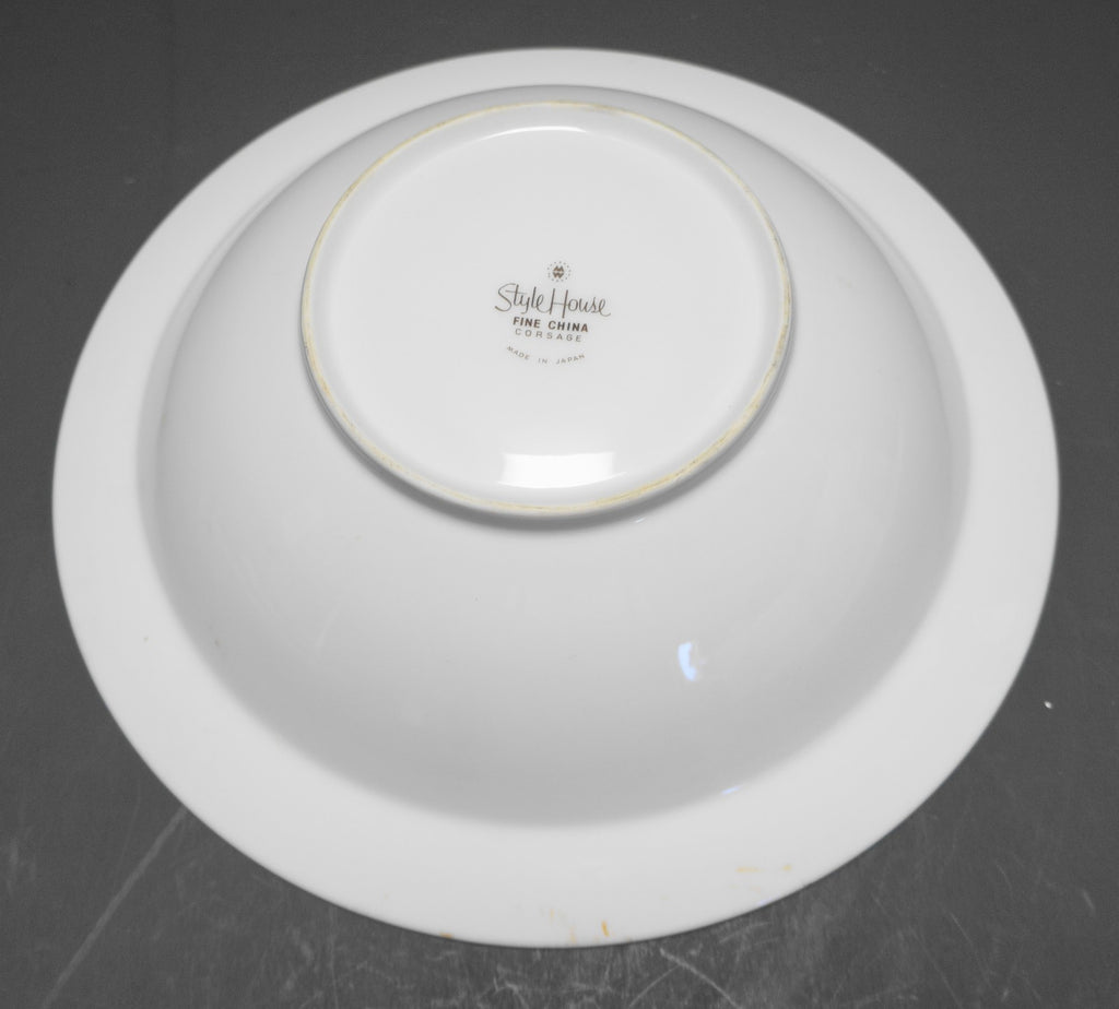 Style House Corsage Fine China Open Round Vegetable Bowl