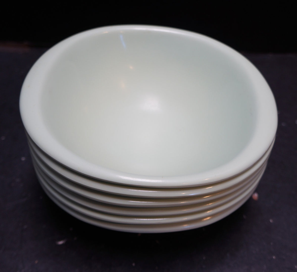 Boonton Ware Belle Pale Pastel Green Cereal Fruit Dessert Bowls Set of 6 1307-12