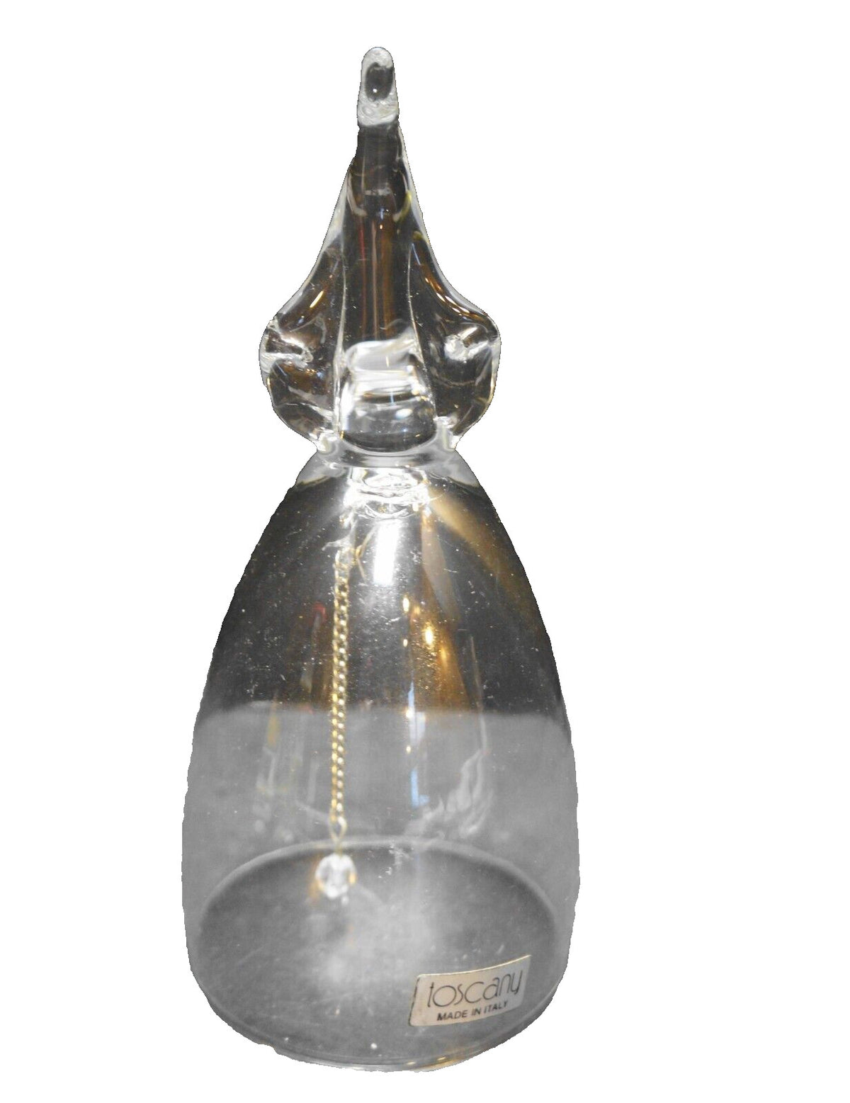 Toscany Made in Italy Penguin Clear Blown Glass Bell