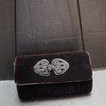 Black Velvet Baguette Evening Bag Convertible Clutch Vintage