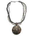 Avon Triple Strand Medallion Pendant Necklace