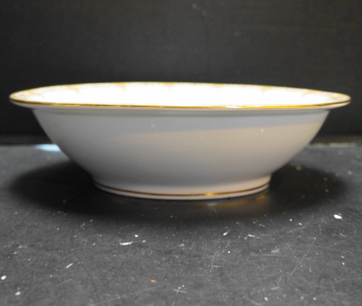 U.C. Limoges FB&CO France Oval Serving Bowl Roses Scrolls