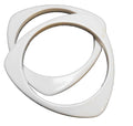 White Acrylic Lucite Triangle Bangles Bracelets Pair
