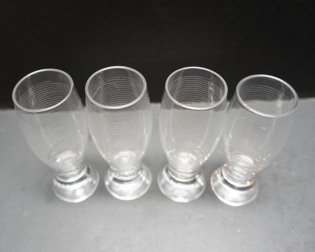 Mikasa Cheers Selections Cut Glass Shot Glasses Set of 4 Cut Rings Circles