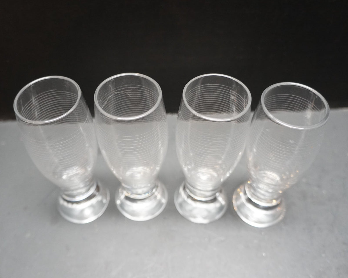 Mikasa Cheers Selections Cut Glass Shot Glasses Set of 4 Cut Rings Circles