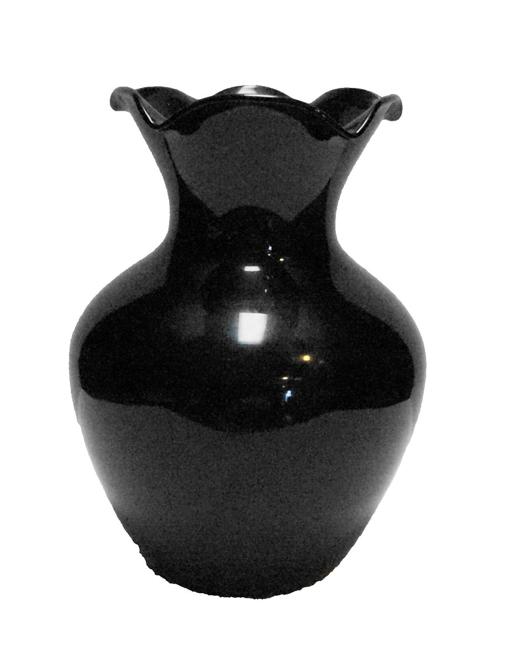 Black Amethyst Weston Westite Depression Glass Small Shoulder Vase Ruffle Crimpe