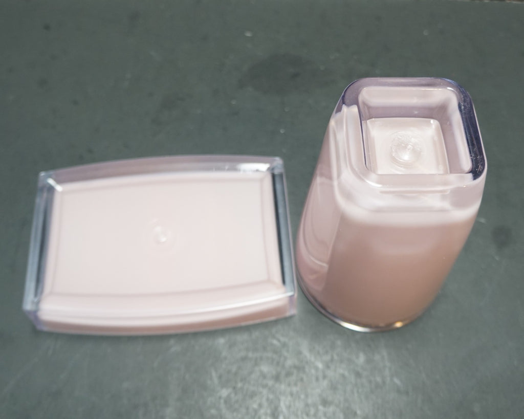 Pink Clear Acrylic Tootbrush Holder Soap Dish Vanity Set
