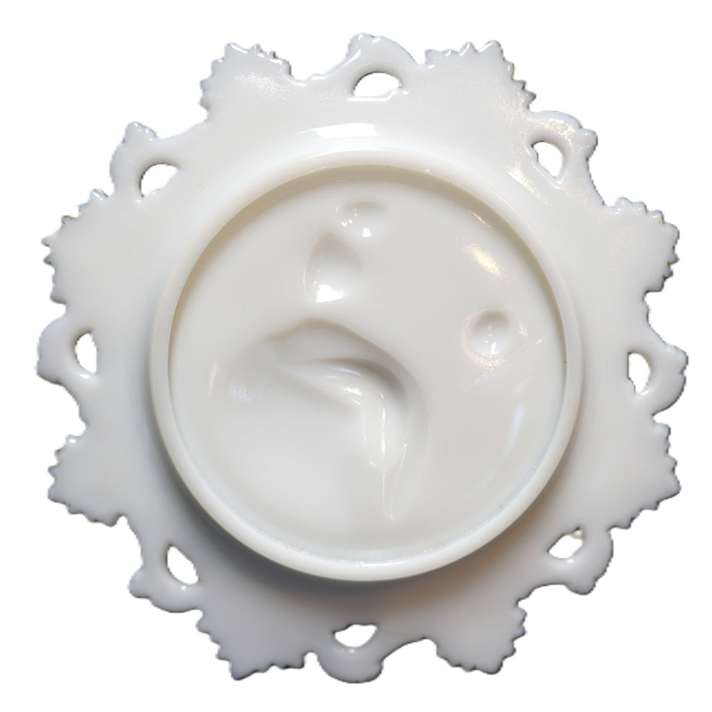 Westmoreland Milk Glass Cupid & Psyche Embossed Lace Reticulated Edge Plate