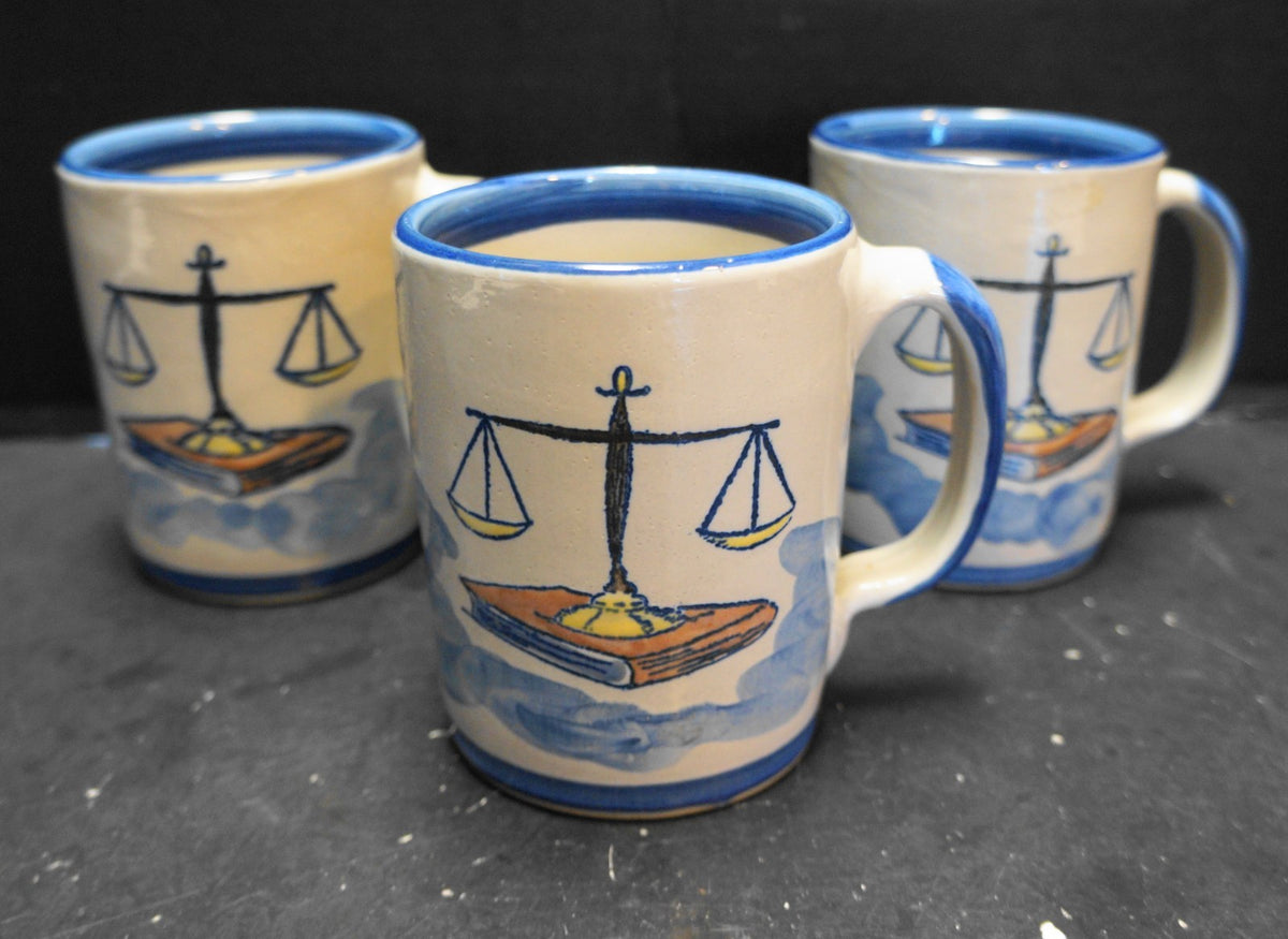 Louisville Stoneware Law Lawyer Scales of Justice Mug Dave Saunders Attorney