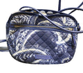 Vera Bradley Indio Pattern Indigo Deep Blue Small Crossbody Vinyl Skinny Strap