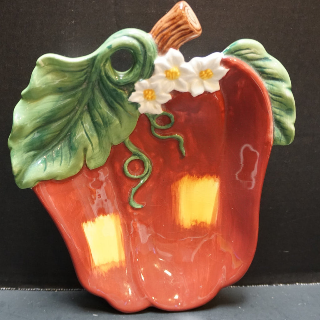 New Debco Apple Ceramic Dish Hand Painted