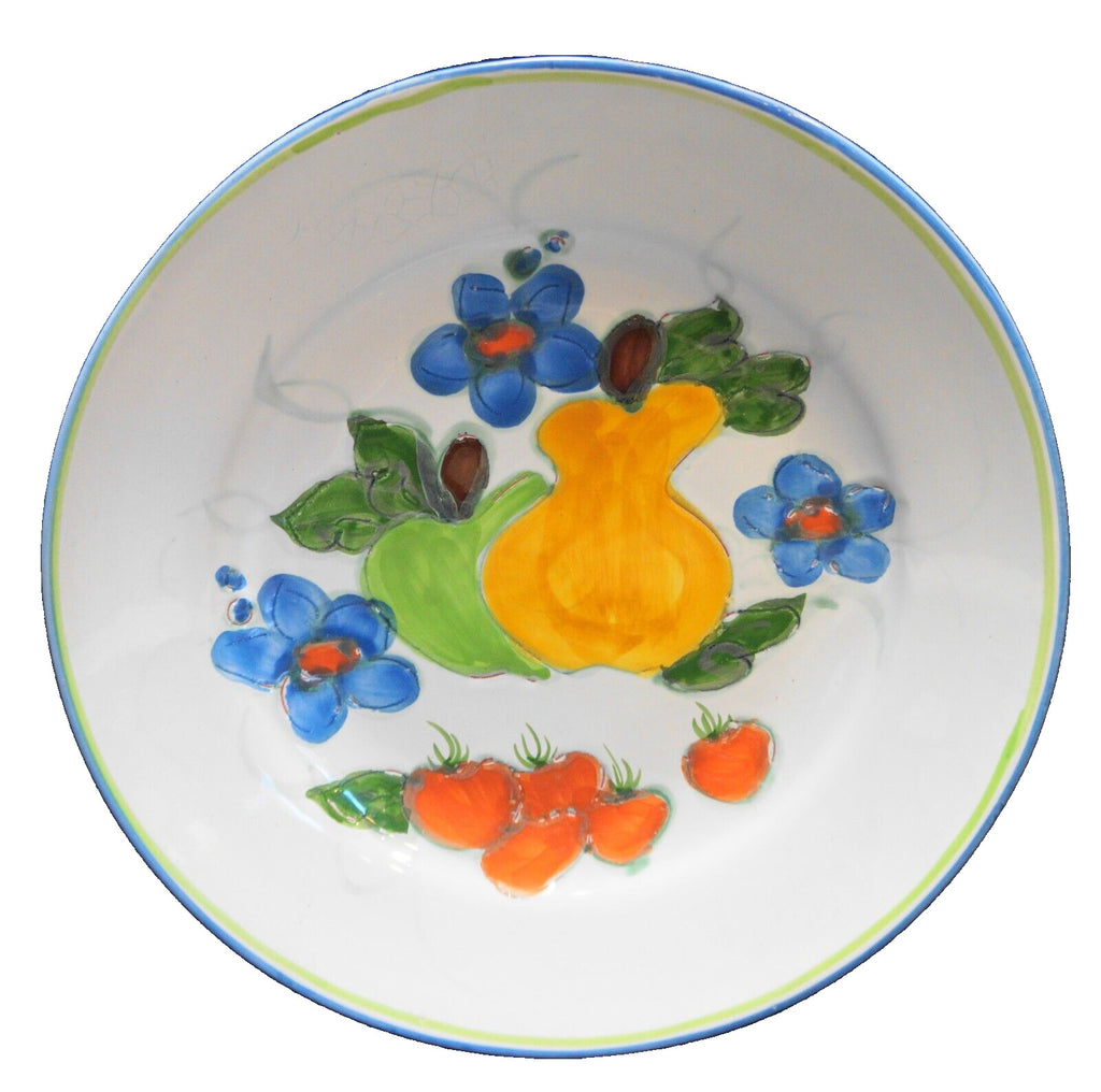 Himark Portugal Hand Painted Fruit Flowers Chop Plate Platter Terra Cotta