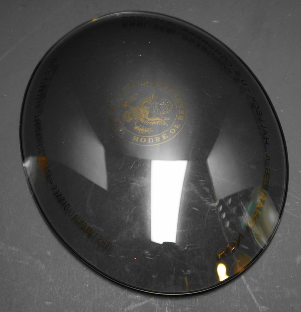 US Congress House of Representatives Smoky Glass Bent Oval Plate Charles Halleck