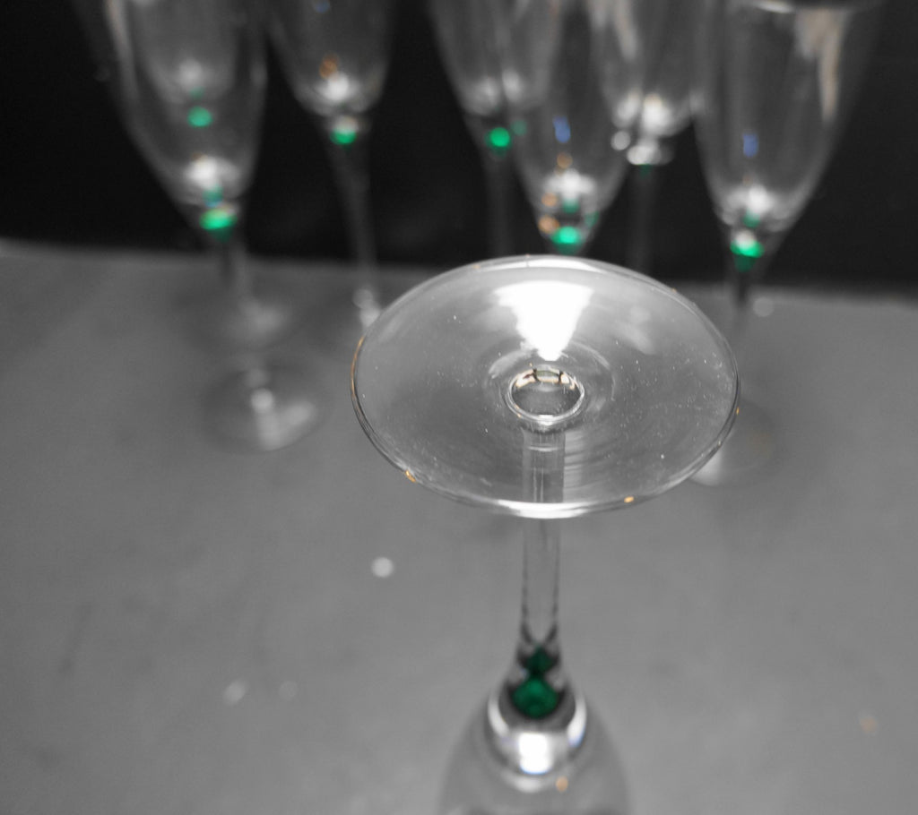 Colony Diane Green Encased Teardrop Wine Glasses Set of 8