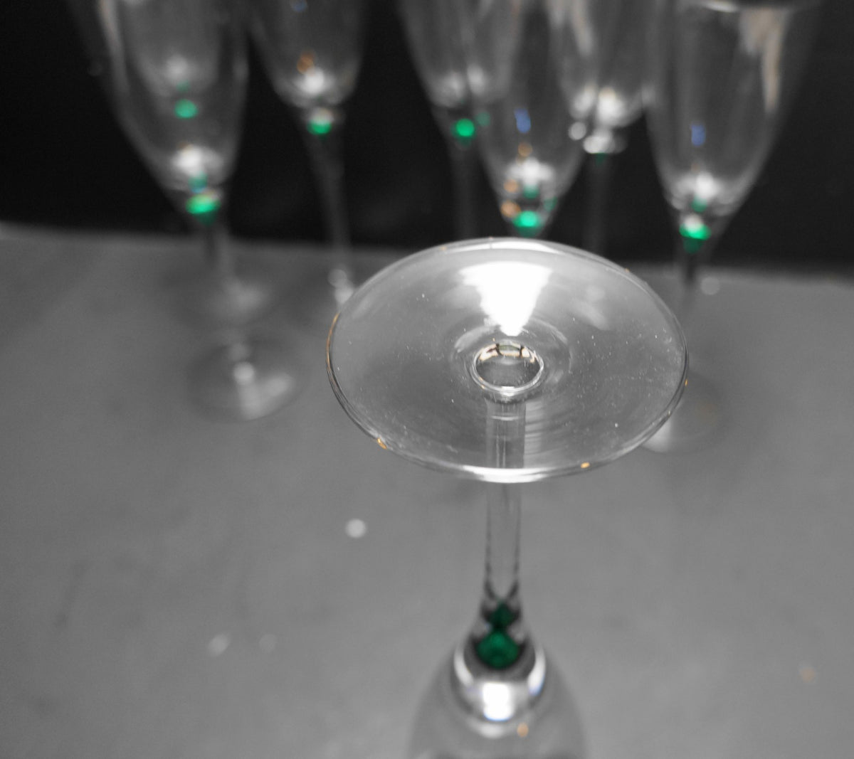 Colony Diane Green Encased Teardrop Wine Glasses Set of 8