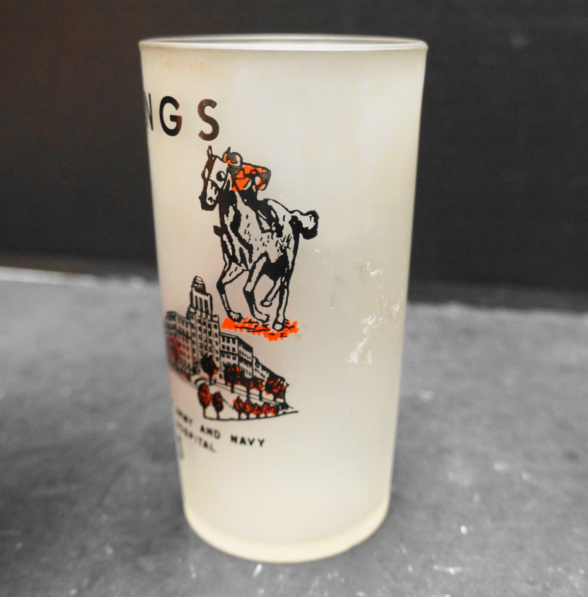 Hazel Atlas Gay Fad Hot Springs Arkansas Frosted Souvenir Tumbler