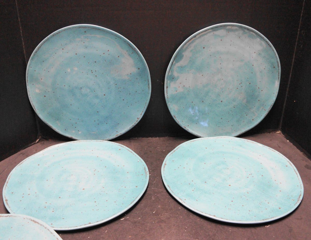 Naturally Danny Seo Dinner Plates Turquoise Speckled Melamine Set of 8