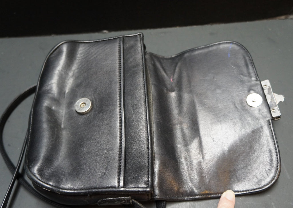 Brighton Black Brown Leather Moc Croc Reptile Embossed Print Small Purse