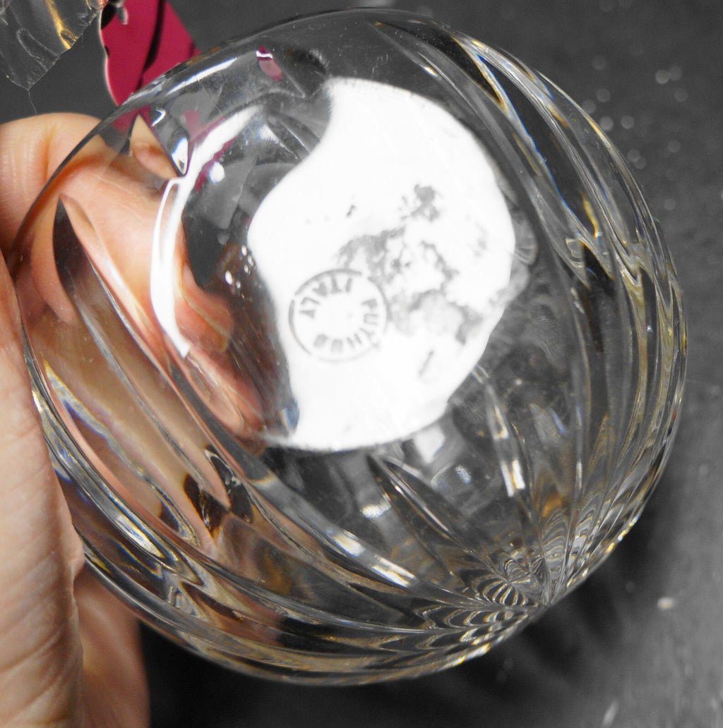 Puthod Cut Crystal Orb Ball Tilt Cigar Ashtray Italy Vintage