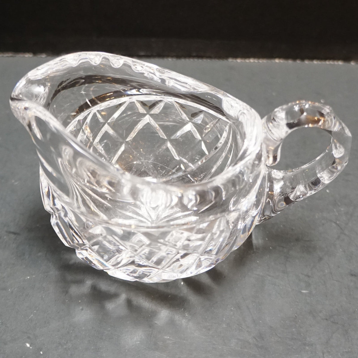 Vintage Cut Crystal Diamond Hatch Small Creamer