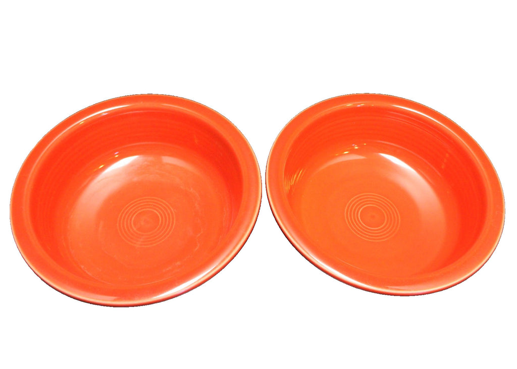 Homer Laughlin Fiesta Fiestaware Scarlet Red Round Vegetable Bowls Pair