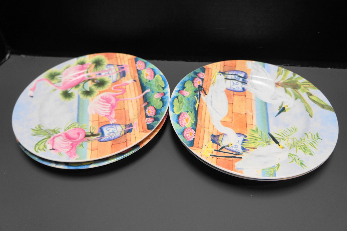 American Atelier Marsh Birds Salad Plates Set of 4 Different Designs
