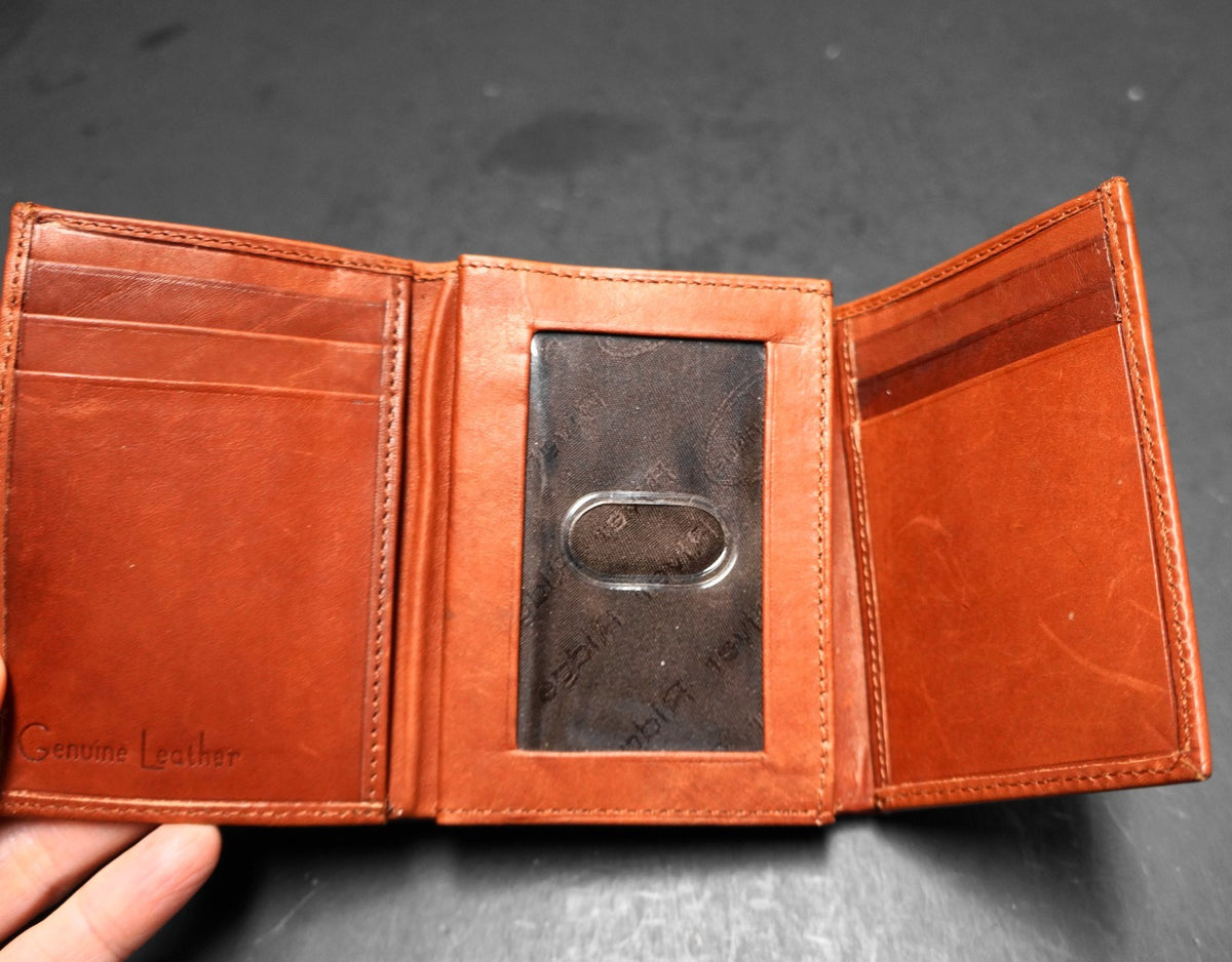 River Ridge Genuine Leather Brown Tri-Fold Wallet