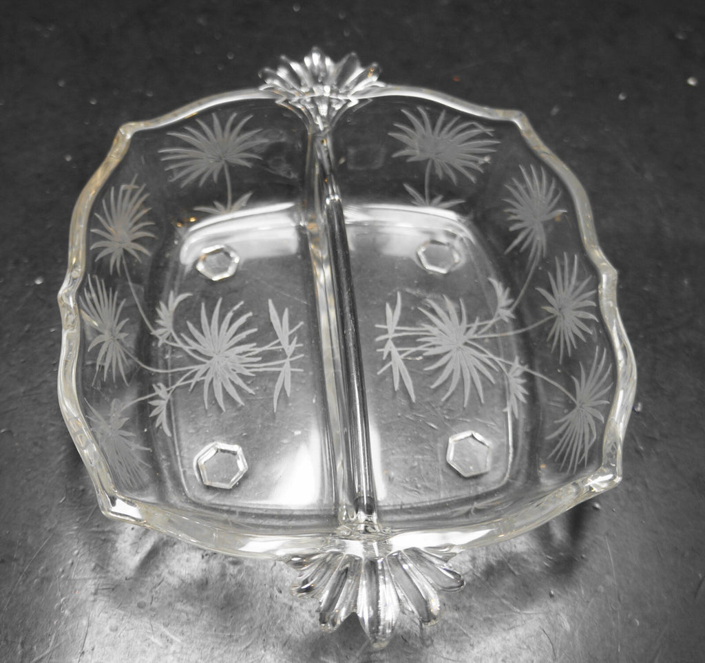 Fostoria Lido Etch Baroque Relish 2 Part