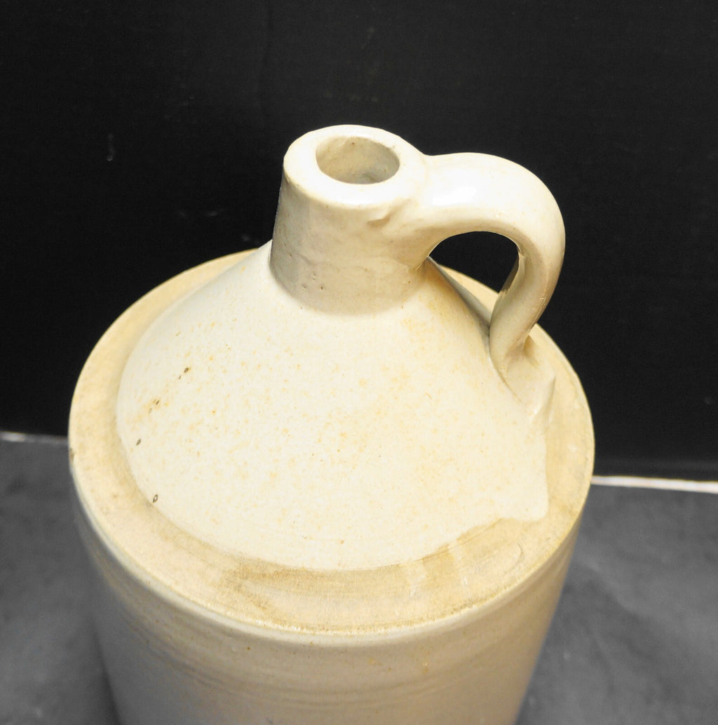Stoneware Whiskey Jug Cream Salt Glaze C. 1900 11 IN